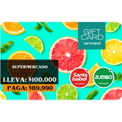 Gift Card Supermercado Jumbo y Santa Isabel Lleva $100.000 y Paga $89.990