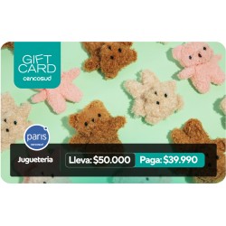 Cyber Gift Card Juguetería Paris Lleva $50.000 y Paga $39.990
